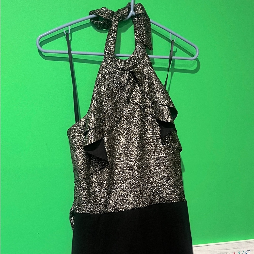 Metallic Halter jumpsuit size 8 NWTs